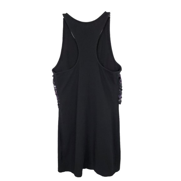 H&M Conscious Collection Size 10 Dress Mini Racerback Knit Purple Sequin Bodycon - Picture 3 of 7